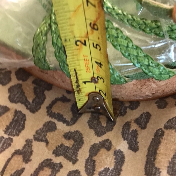 Rampage  size 10 green open toe heeels cork heel & Rhinestone embellished - Picture 12 of 12